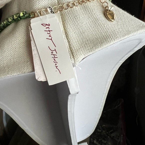 Betsey Johnson Multicolor Drop Christmas light Necklace Rhinestones NWT - Picture 2 of 6